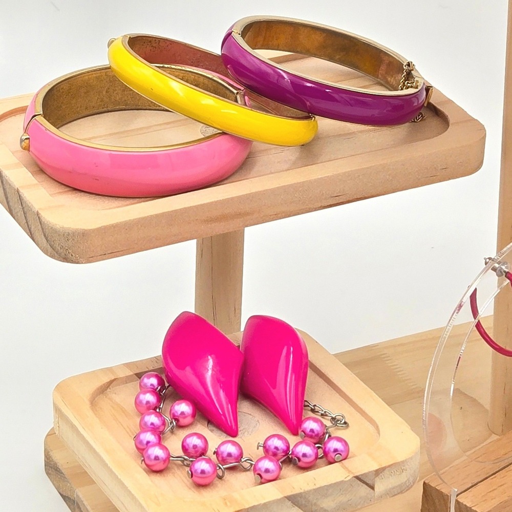 Bubblegum Dreams Jewelry Mixed Lot 12pc Pink Necklaces Bracelets Earrings Set‎ - Picture 6 of 9